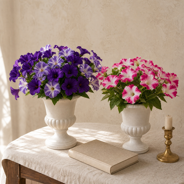 Artificial Petunia Flowers  – Faux Silk Outdoor Garden Balcony Decor