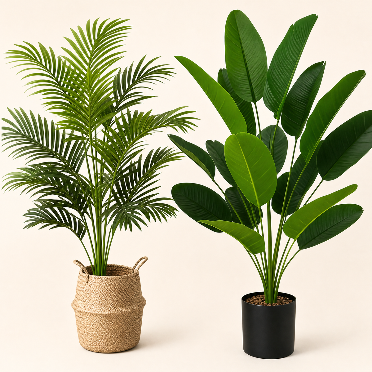 Artificial Palm Tree Set – 82cm Faux Tropical Plants for Living Room Home Decor