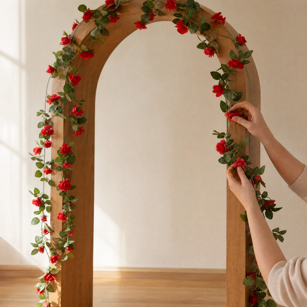 Artificial Rose Vine Garland – 250cm Faux Floral Arch Wedding Home Decor 45 Heads