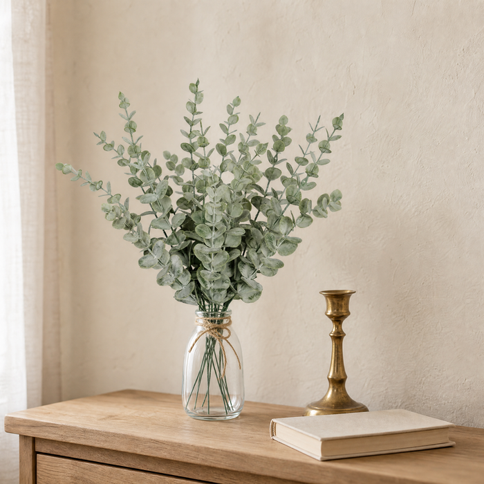 Faux Eucalyptus Stems – Artificial Greenery Branches for Vase, Home and Wedding Decor