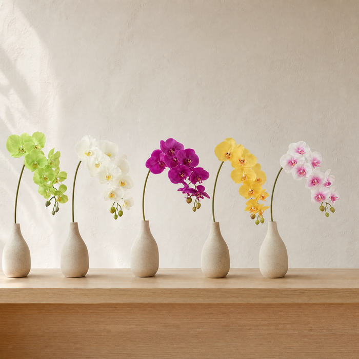 Artificial Orchid Stem – 9 Heads 98cm Faux Phalaenopsis for Home Wedding Decor