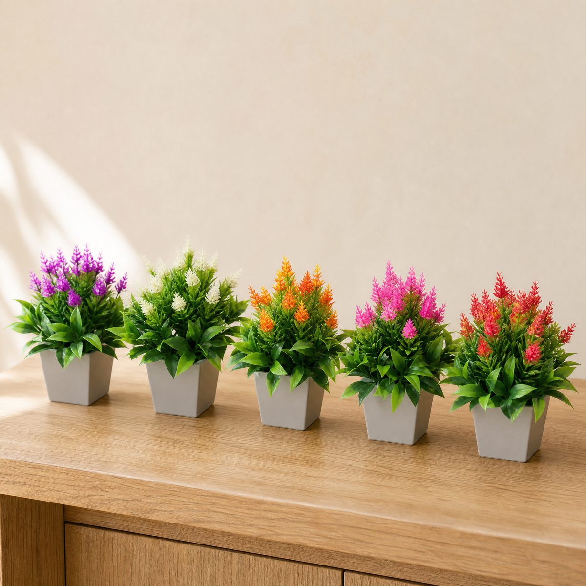 Faux Potted Bonsai Plant – Silk Flower Arrangement for Desk, Shelf, Home Decor