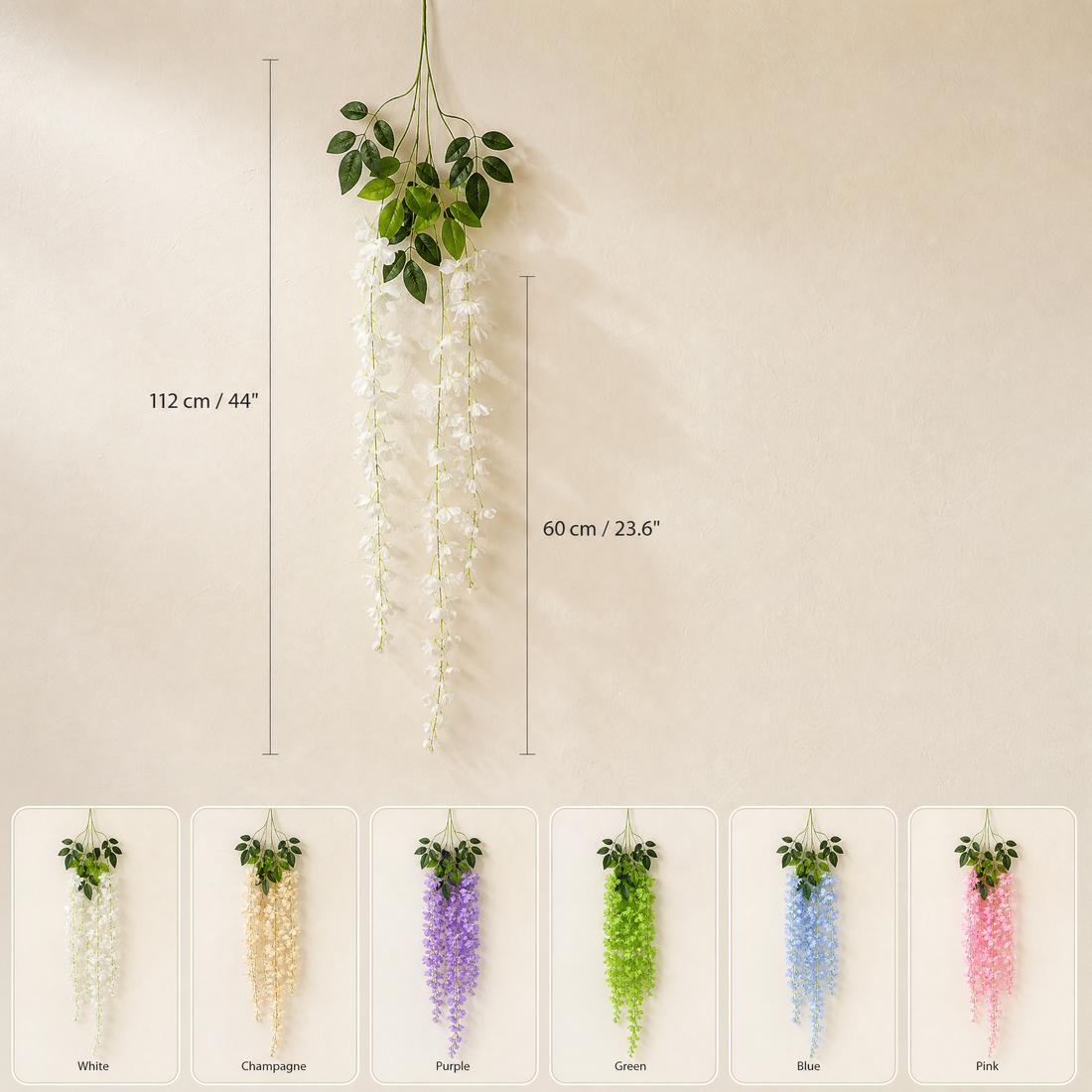 Silk Wisteria Vine Faux Trailing Flowers – Wedding Arch Home Party Hanging Decor