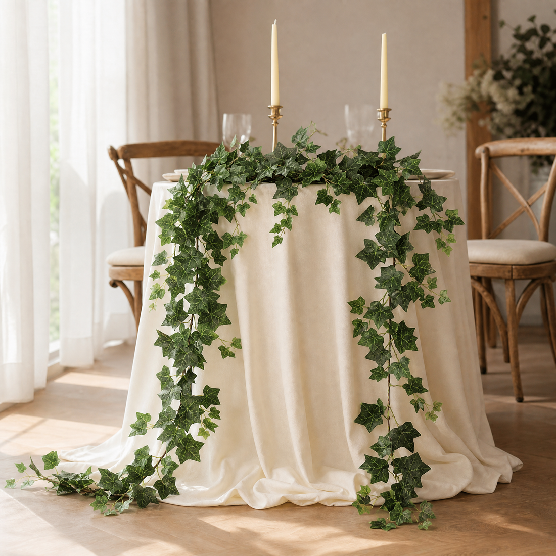Artificial Ivy Garland Faux Vine – 1.8m Silk Leaf Hanging Plant for Wall Wedding Decor