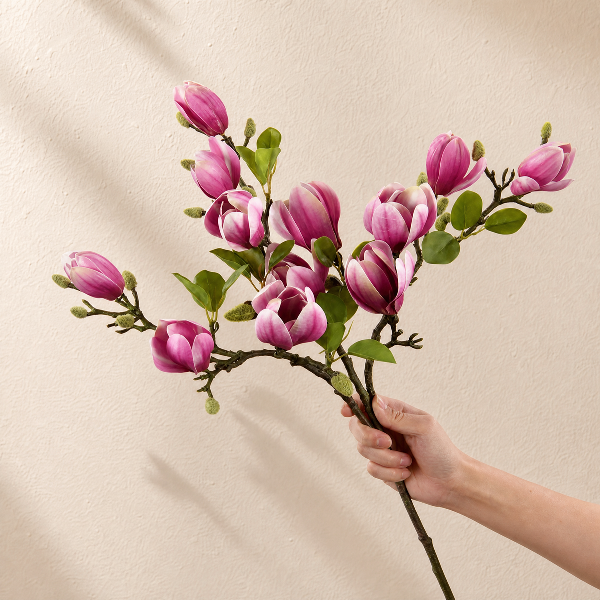 Silk Magnolia Branch – Faux Floral Branch for Vase, Wedding Decor and Home Styling