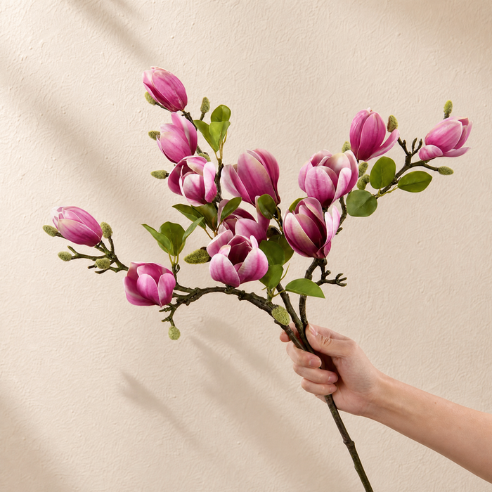 Silk Magnolia Branch – Faux Floral Branch for Vase, Wedding Decor and Home Styling