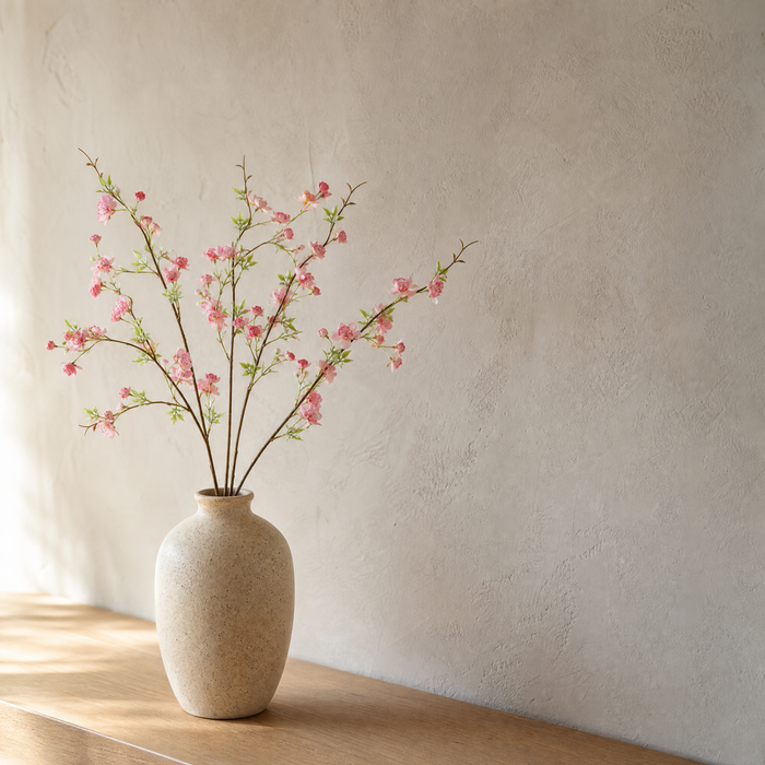 Artificial Plum Blossom Stem – Faux Silk Branch for Living Room Vase Arrangement