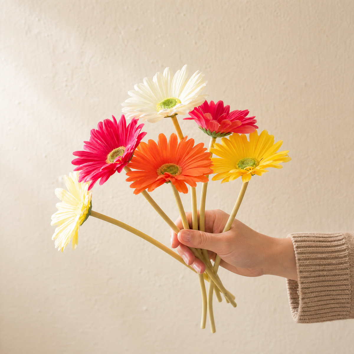 Artificial Gerbera Daisy Stems  – Faux PU Flowers for Wedding Home Office Decor