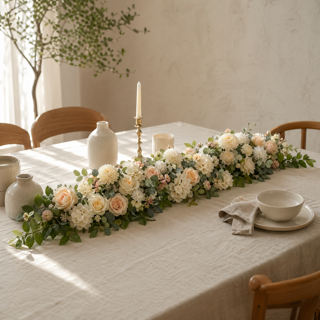 Artificial Flower Row 100cm – Wedding Arch Backdrop Table Centerpiece Floral Decor