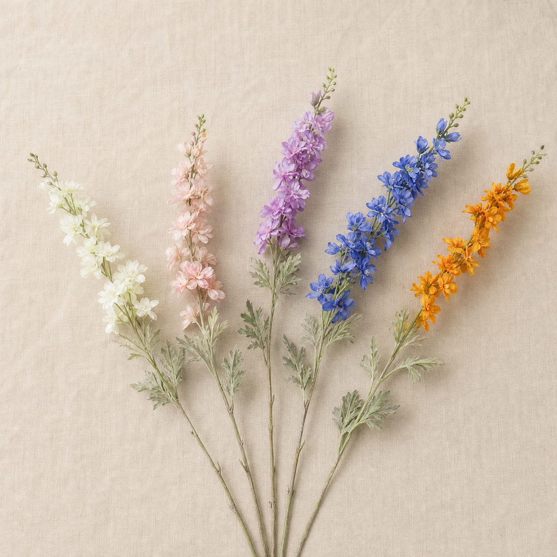 Faux Delphinium Stem – Tall Artificial Flower Branch for Vase Home Decor