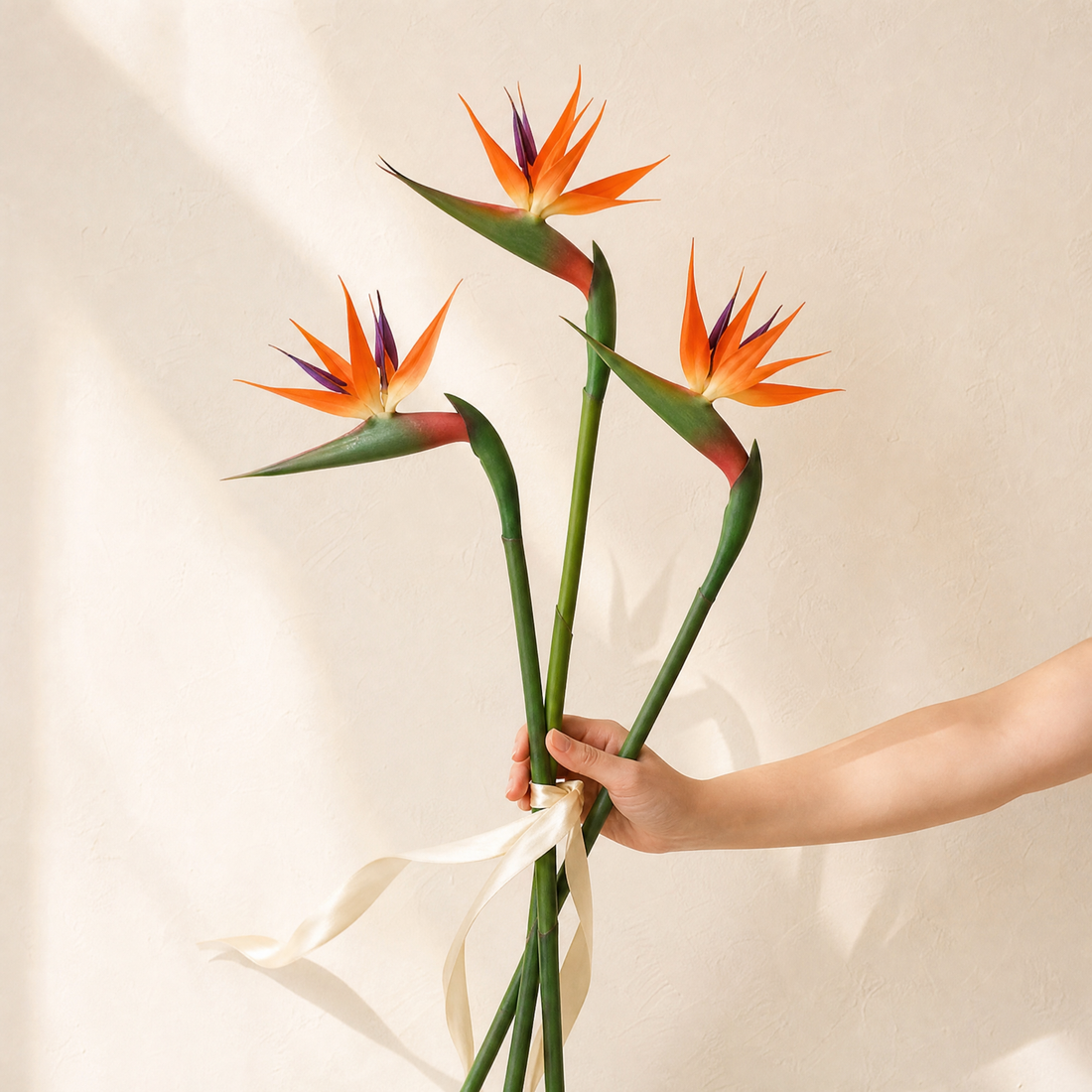 Artificial Bird of Paradise Stem – Faux Strelitzia 24.5" Long Stem Home Decor