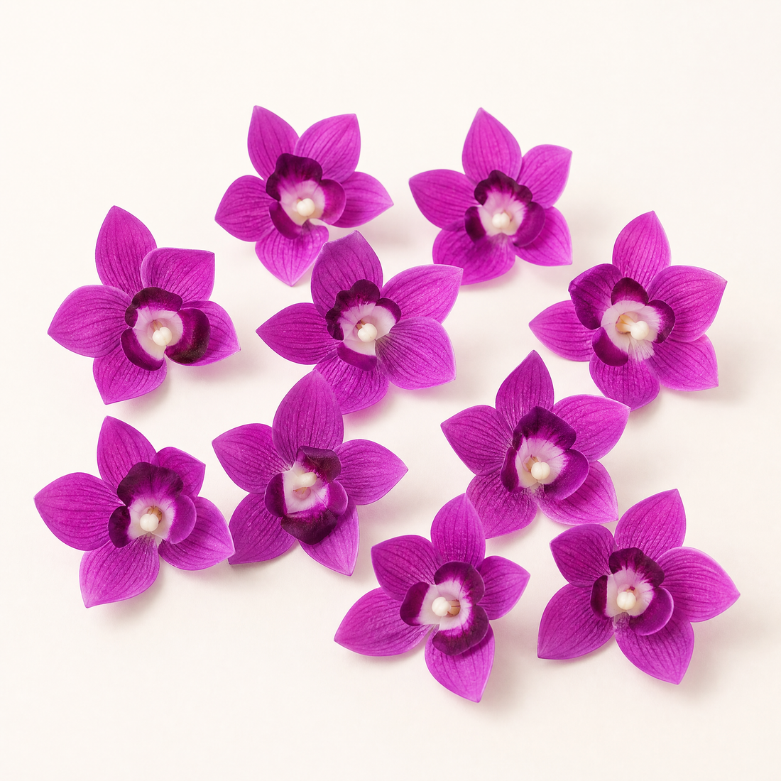 Silk Orchid Flower Heads – Faux Floral Stems for Wedding Bouquet and Home Decor
