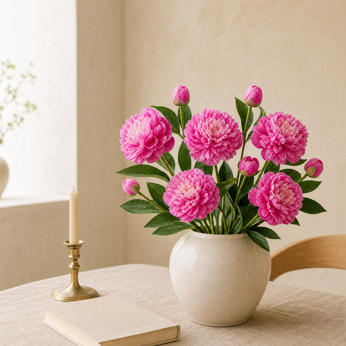 Faux Silk Peony Stem – 30 Inch Artificial Flower for Wedding Table Centerpiece