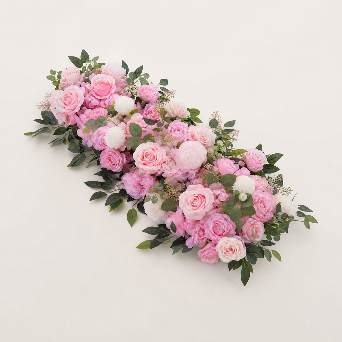 Artificial Rose Peony Flower Row – Silk Arch Backdrop Wedding Table Centerpiece Decor
