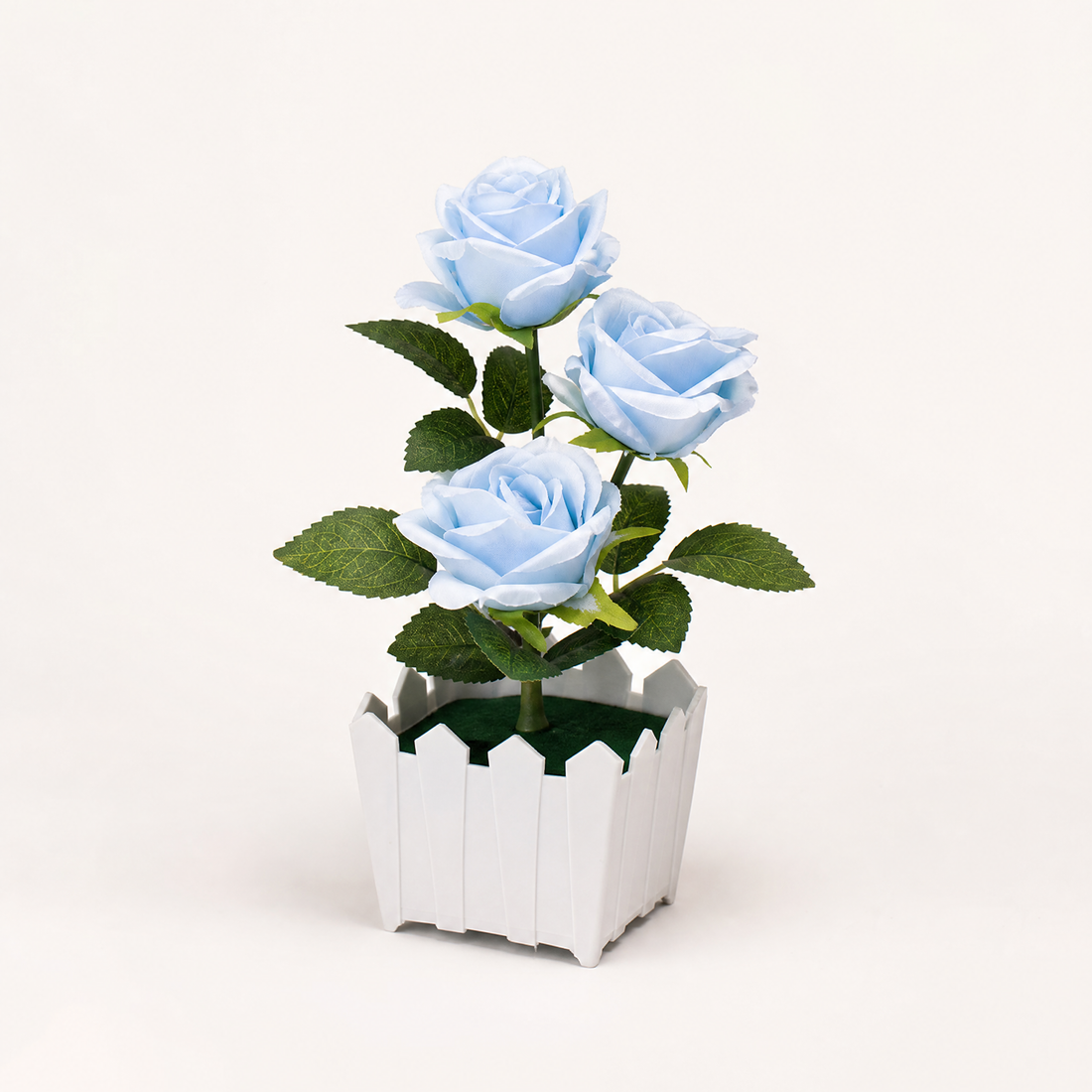 Faux Rose Bonsai in White Pot – Silk Flower Arrangement for Home and Desk Decor