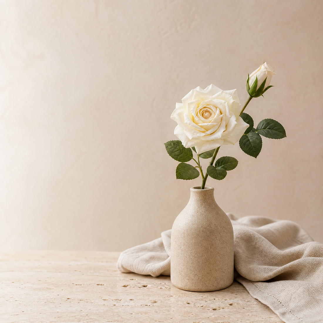 Silk Rose Stem – Real Touch Faux Flower for Wedding Table and Home Decor