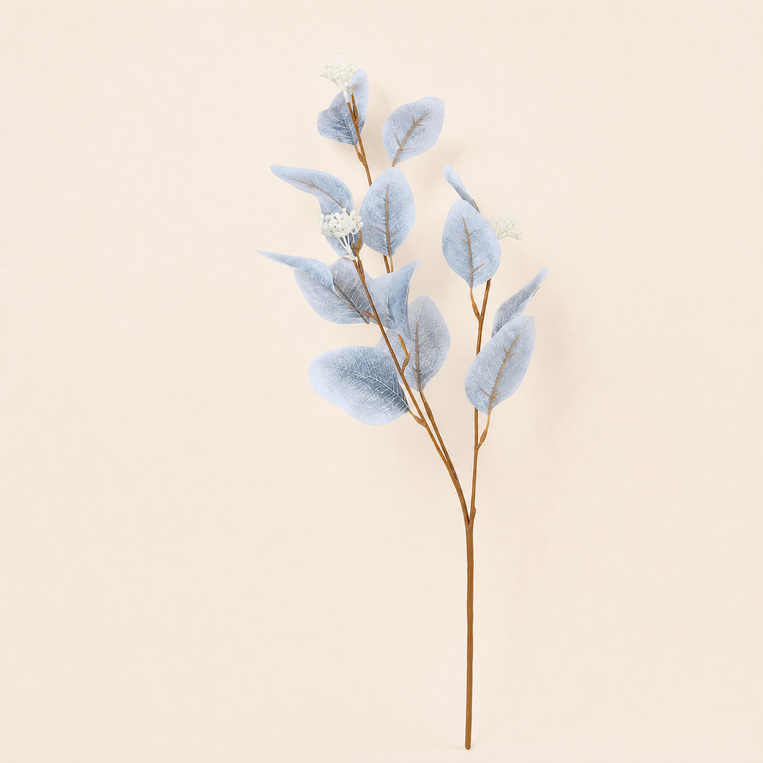 Silk Eucalyptus Stem with Fruit – Faux Botanical Branch for Wedding and Home Decor