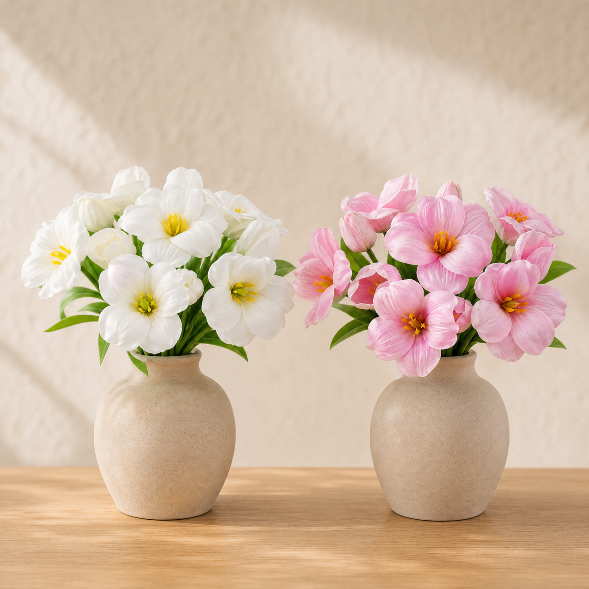 Faux Tulip Bouquet – PU Soft Real Touch Stems, Wedding, Home and Office Decor