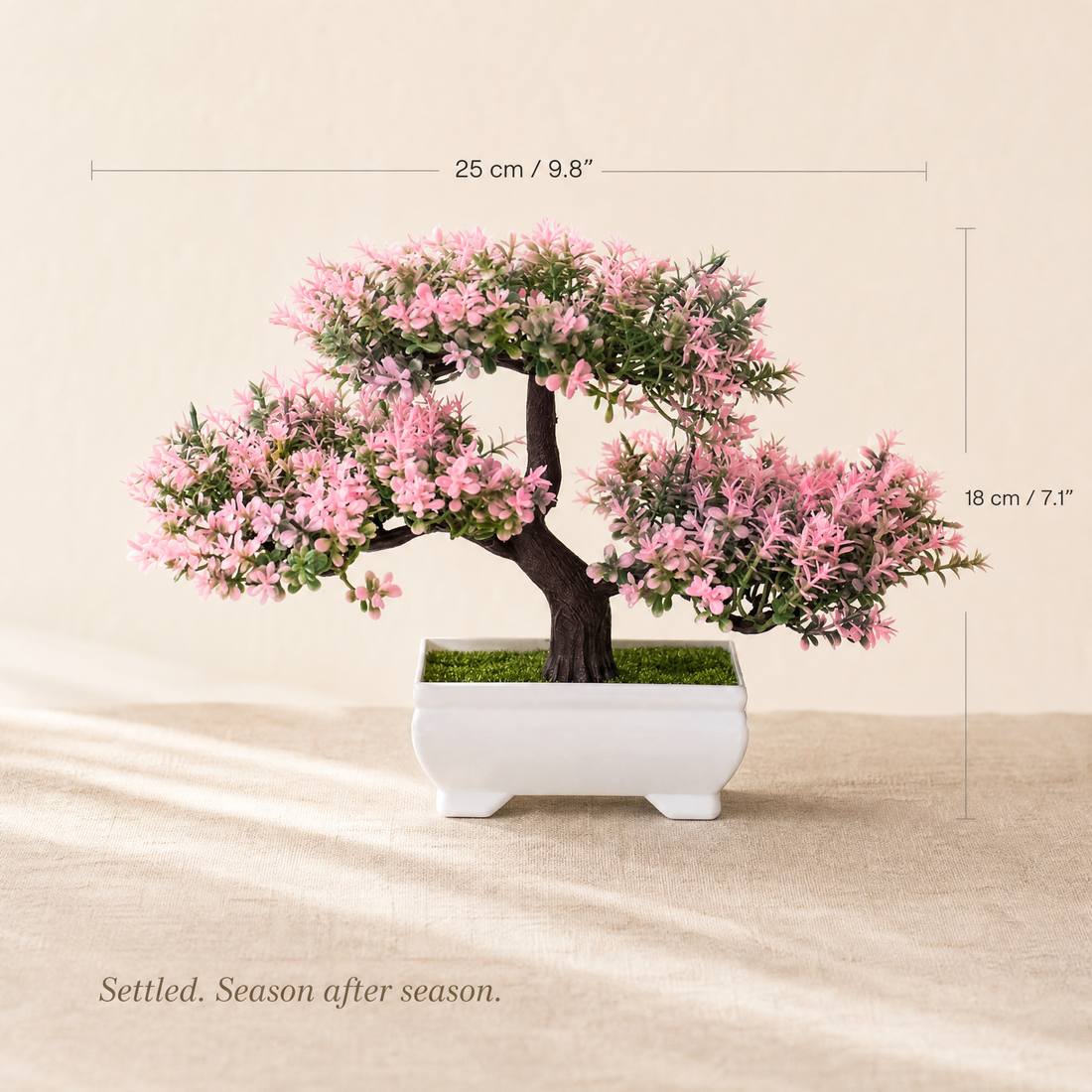 Artificial Bonsai Tree – Faux Flowering Plant Home Office Desk Decor Gift