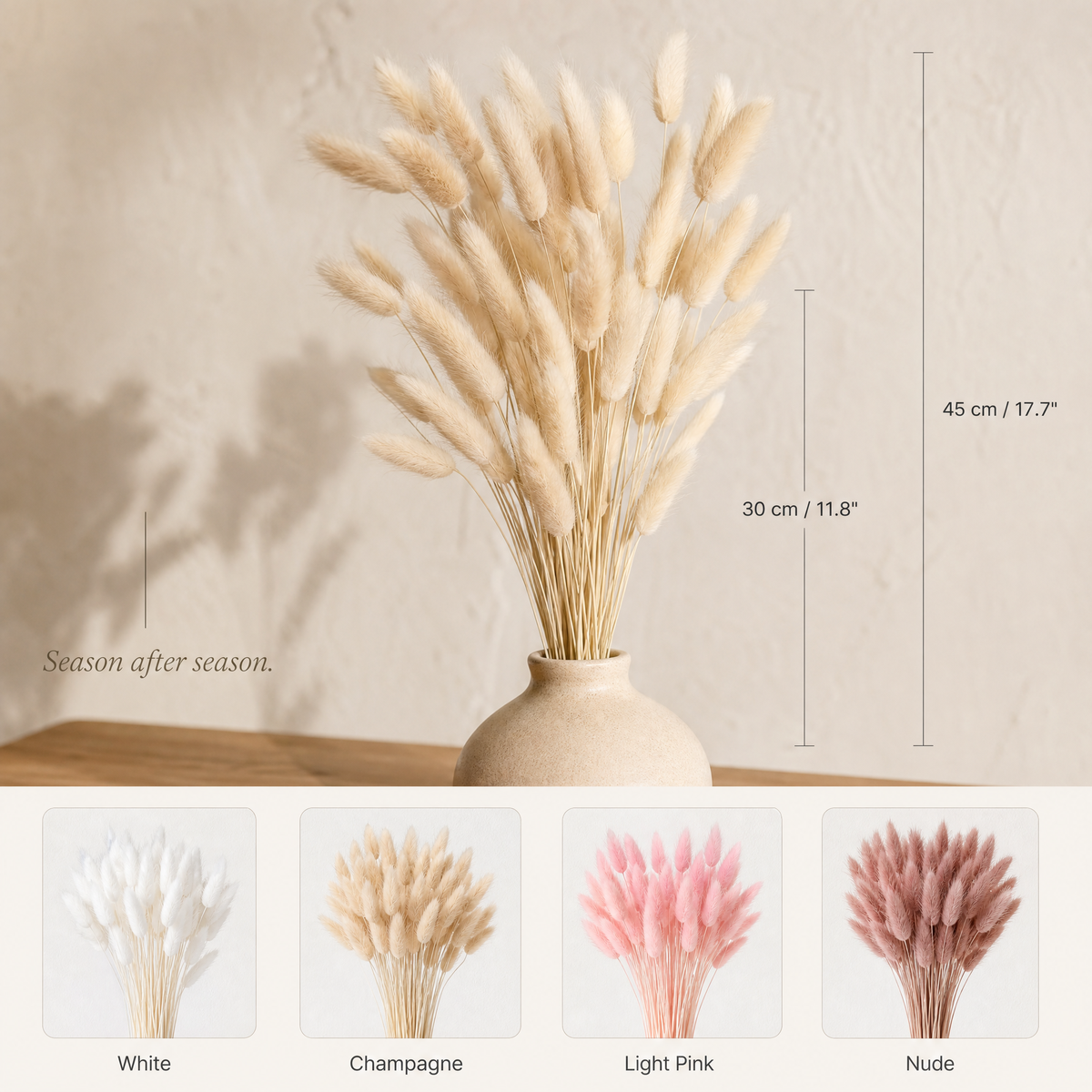 Dried Bunny Tail Grass Bouquet – Lagurus Ovatus Wedding Decor Home Floral Stems