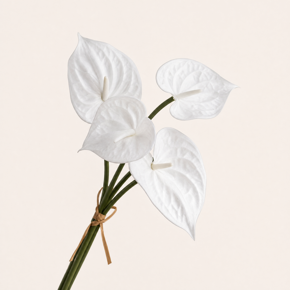 Faux Anthurium Stem Bundle – Real Touch PU Flower, Home and Wedding Decor