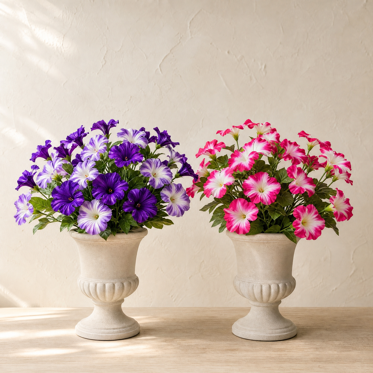 Artificial Petunia Flowers  – Faux Silk Outdoor Garden Balcony Decor