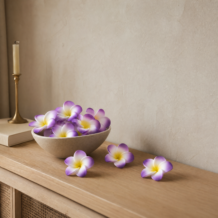 Foam Frangipani Flower Heads 10pcs – Faux Hawaiian Plumeria for Wedding Party Beach Decor