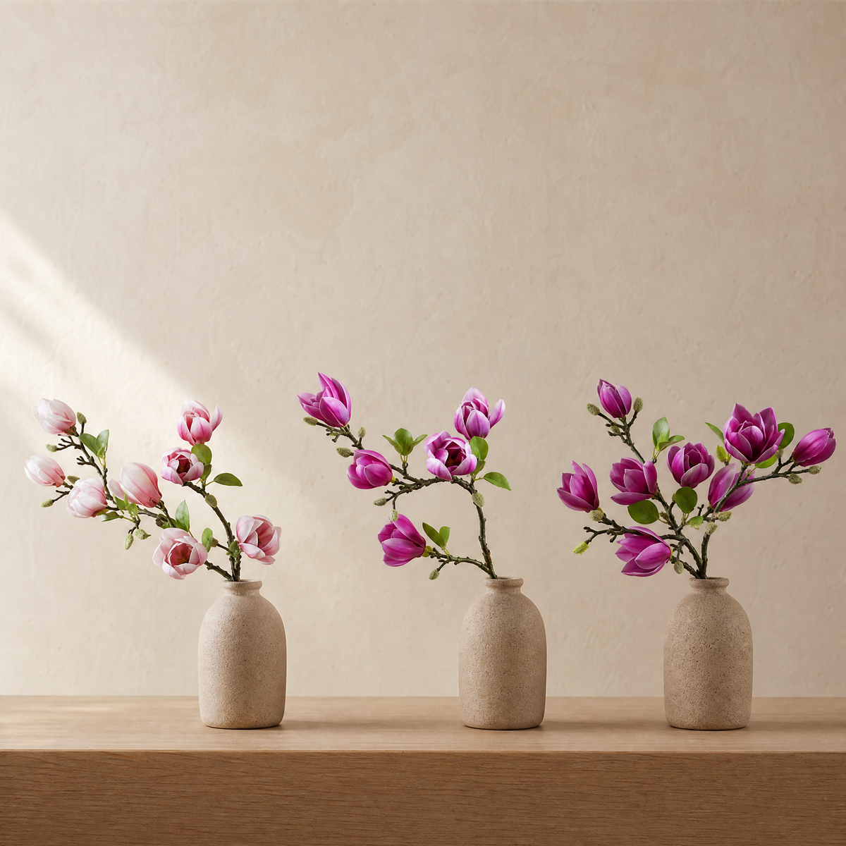 Silk Magnolia Branch – Faux Floral Branch for Vase, Wedding Decor and Home Styling