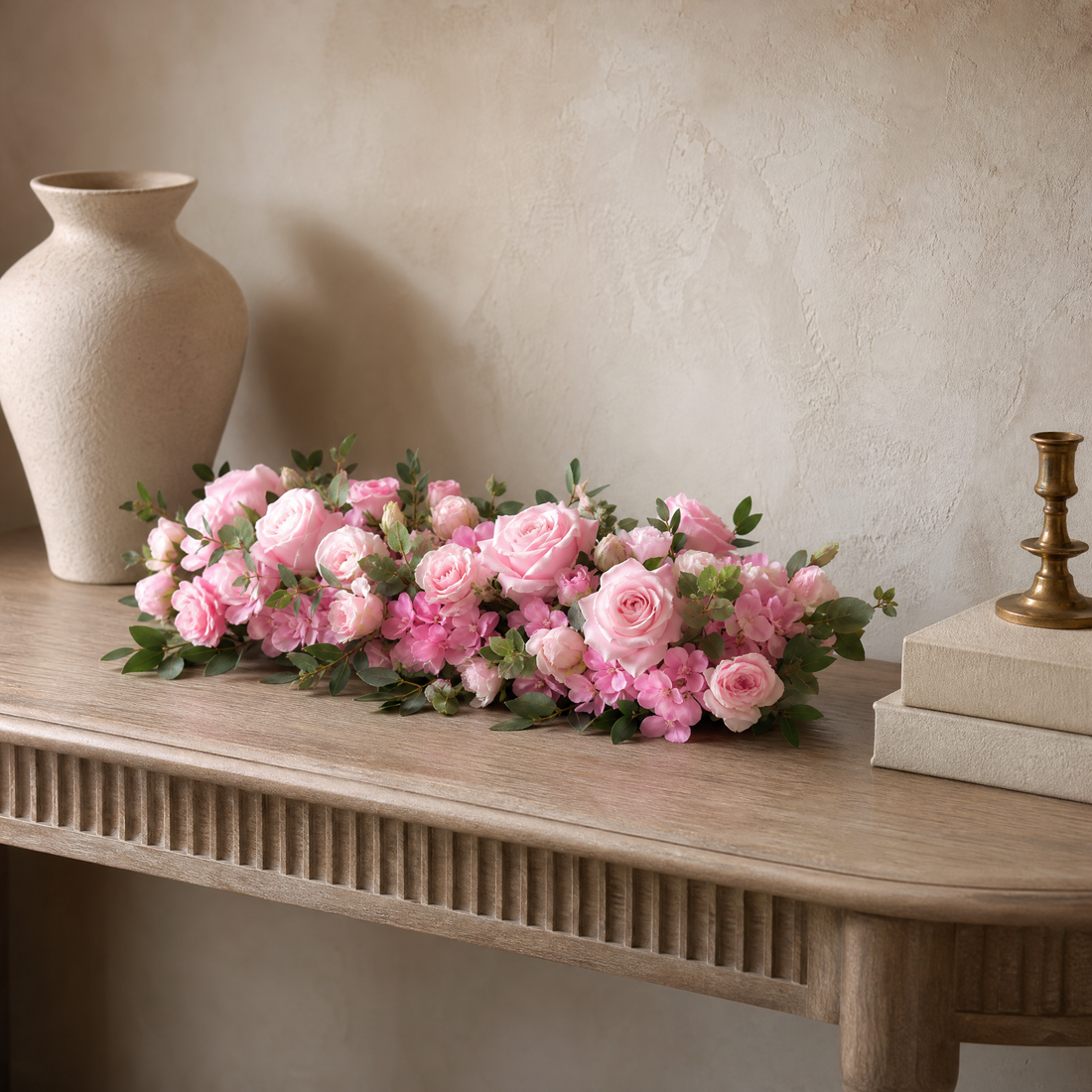 Artificial Rose Peony Flower Row – Silk Arch Backdrop Wedding Table Centerpiece Decor