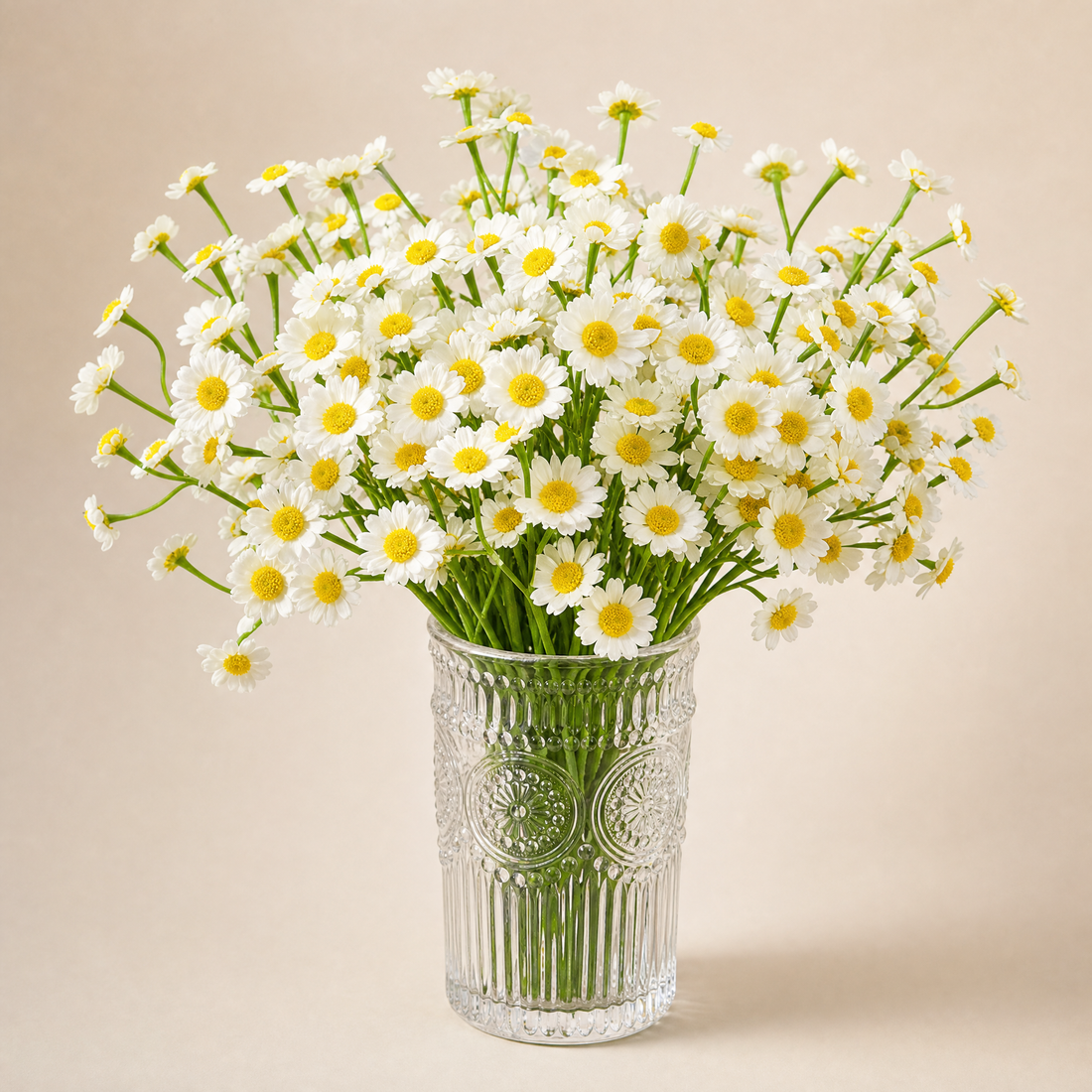 Faux Daisy Stems Set of 12 – 120 Heads Artificial Wildflower Bunch Home Decor