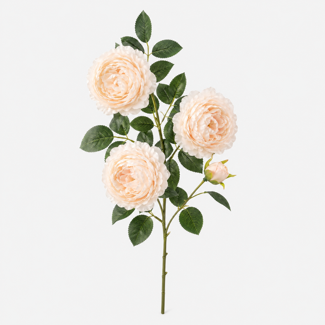 Artificial Peony Bouquet Branch – 3 Bloom Faux Flowers for Wedding Home Garden Decor