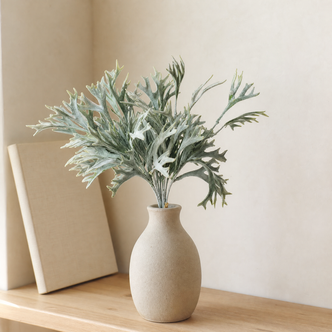 Artificial Staghorn Fern Bunch – Faux Silk Greenery Stems for Home and Wedding Styling