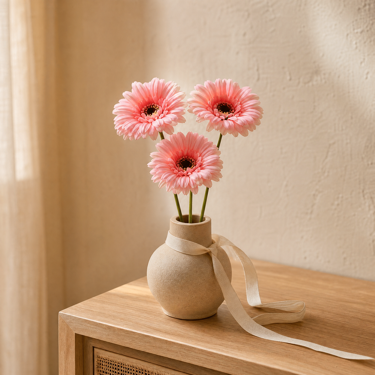Silk Gerbera Daisy Stems – Faux Floral Arrangement for Home Wedding Decor