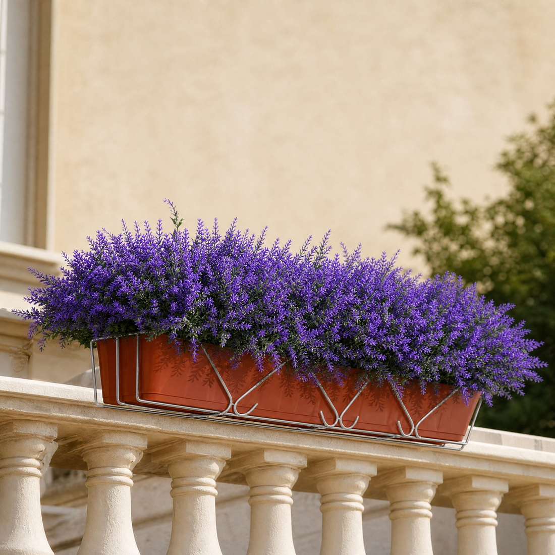Artificial Lavender Bushes 12/24 Bundles – Faux Purple Flowers UV Safe Outdoor Use