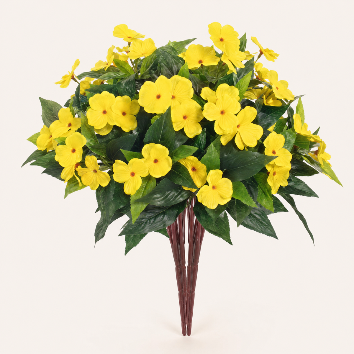 Artificial Impatiens Bouquet – Silk Flower Bush for Wedding Table Home Decor