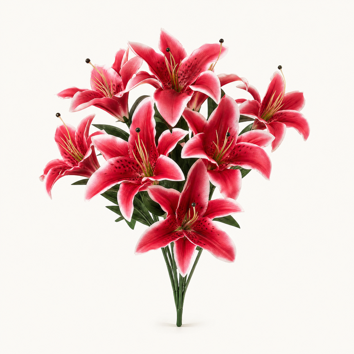 Silk Lily Bouquet 9 Heads – Faux Floral Branch for Wedding Home Decor Gift