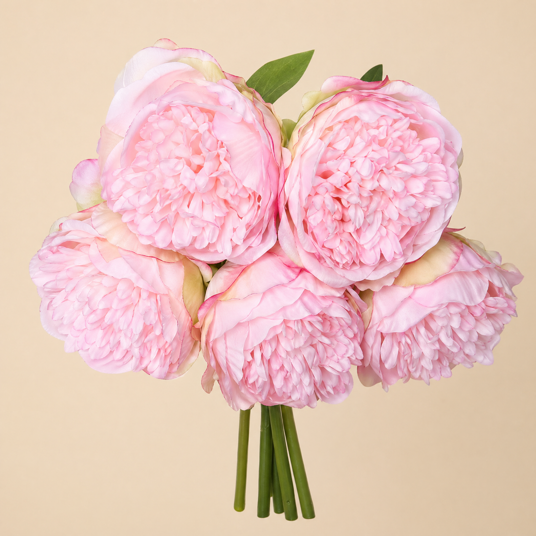 Artificial Peony Bouquet 5 Stems – Silk Faux Flowers Wedding Bridal Home Decor