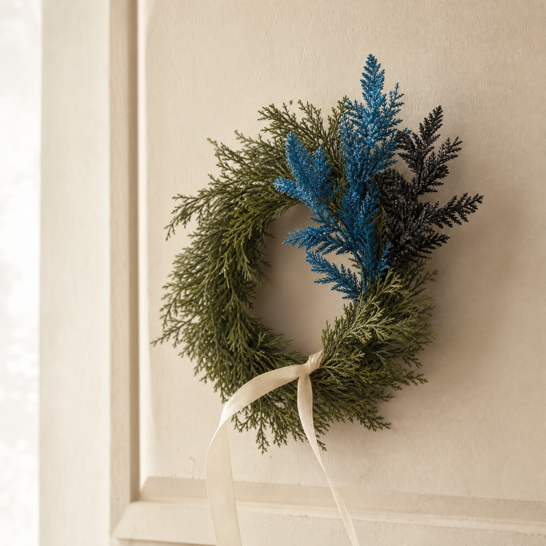 Faux Glitter Pine Branch Picks – Christmas Tree Wreath Stems Holiday Decoration