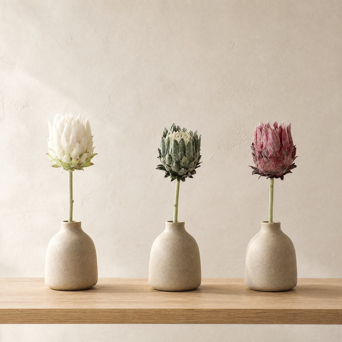 Faux Protea Stem – Lifelike Silk Artichoke Flower for Home Decor and Wedding