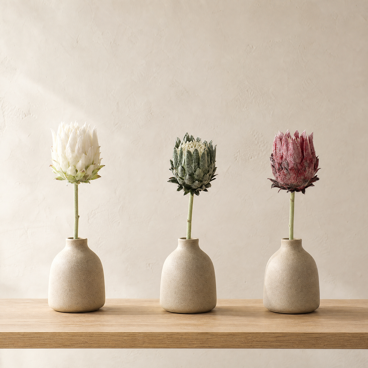 Faux Protea Stem – Lifelike Silk Artichoke Flower for Home Decor and Wedding