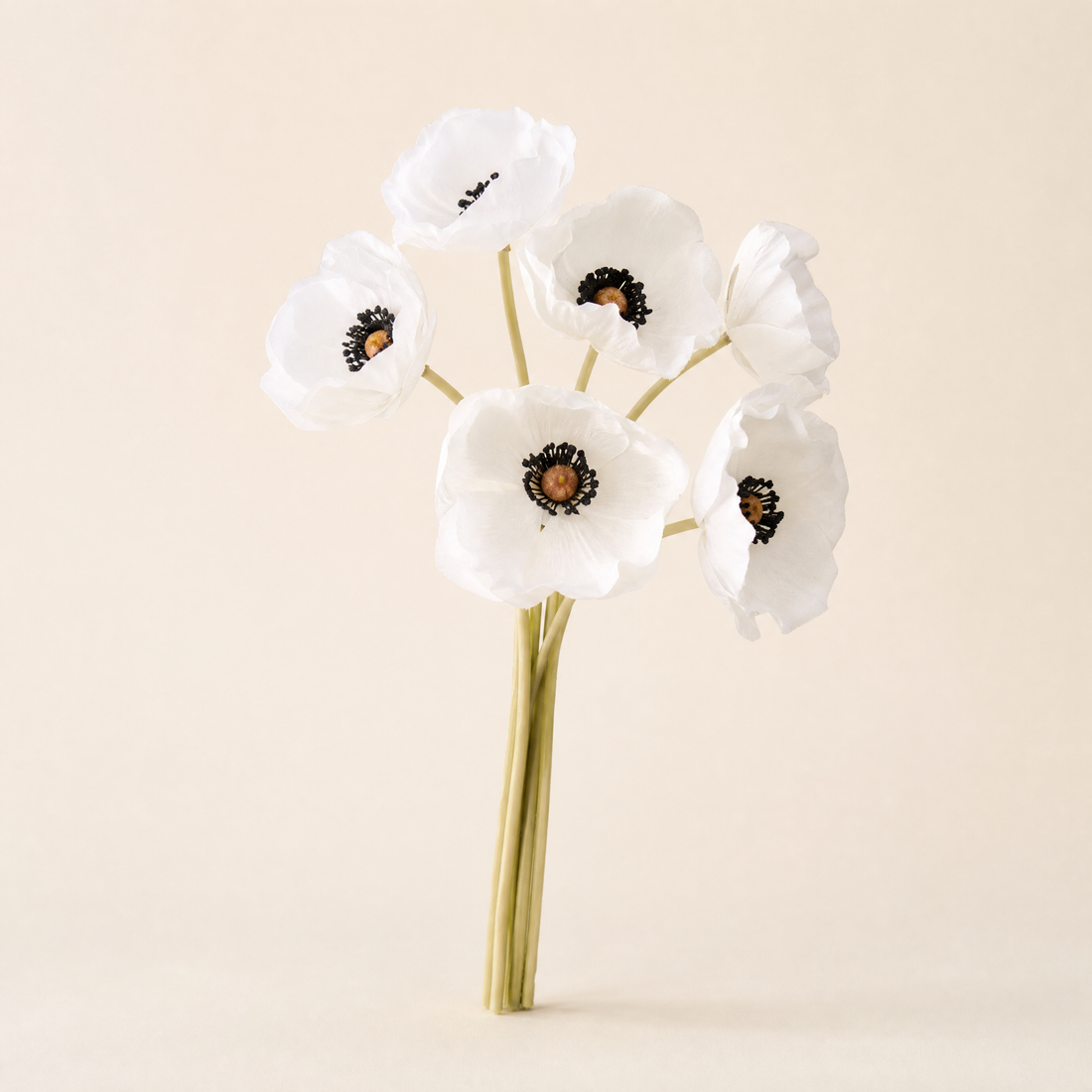 Faux Poppy Bouquet – PU Artificial Flowers for Wedding, Bridal, Home Decor