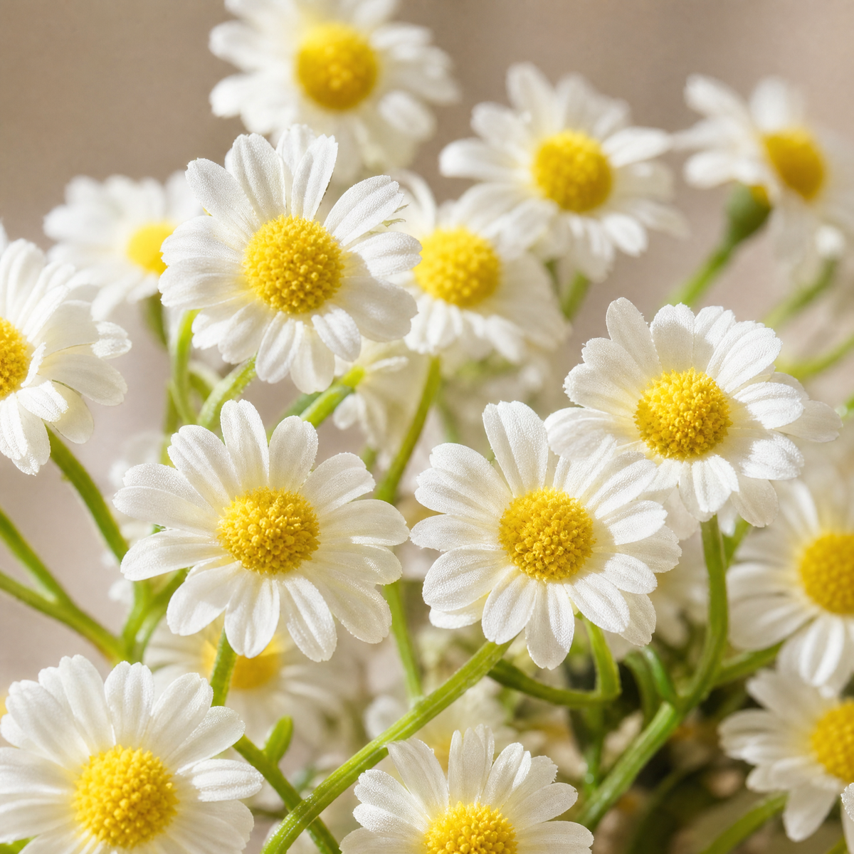 Faux Daisy Stems Set of 12 – 120 Heads Artificial Wildflower Bunch Home Decor