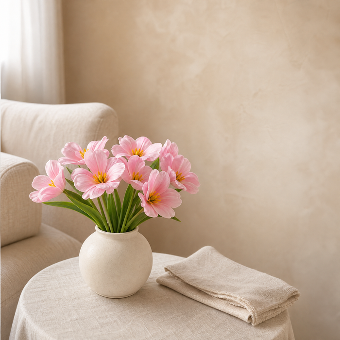 Faux Tulip Bouquet – PU Soft Real Touch Stems, Wedding, Home and Office Decor