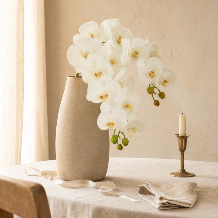 Artificial Orchid Stem – 9 Heads 98cm Faux Phalaenopsis for Home Wedding Decor