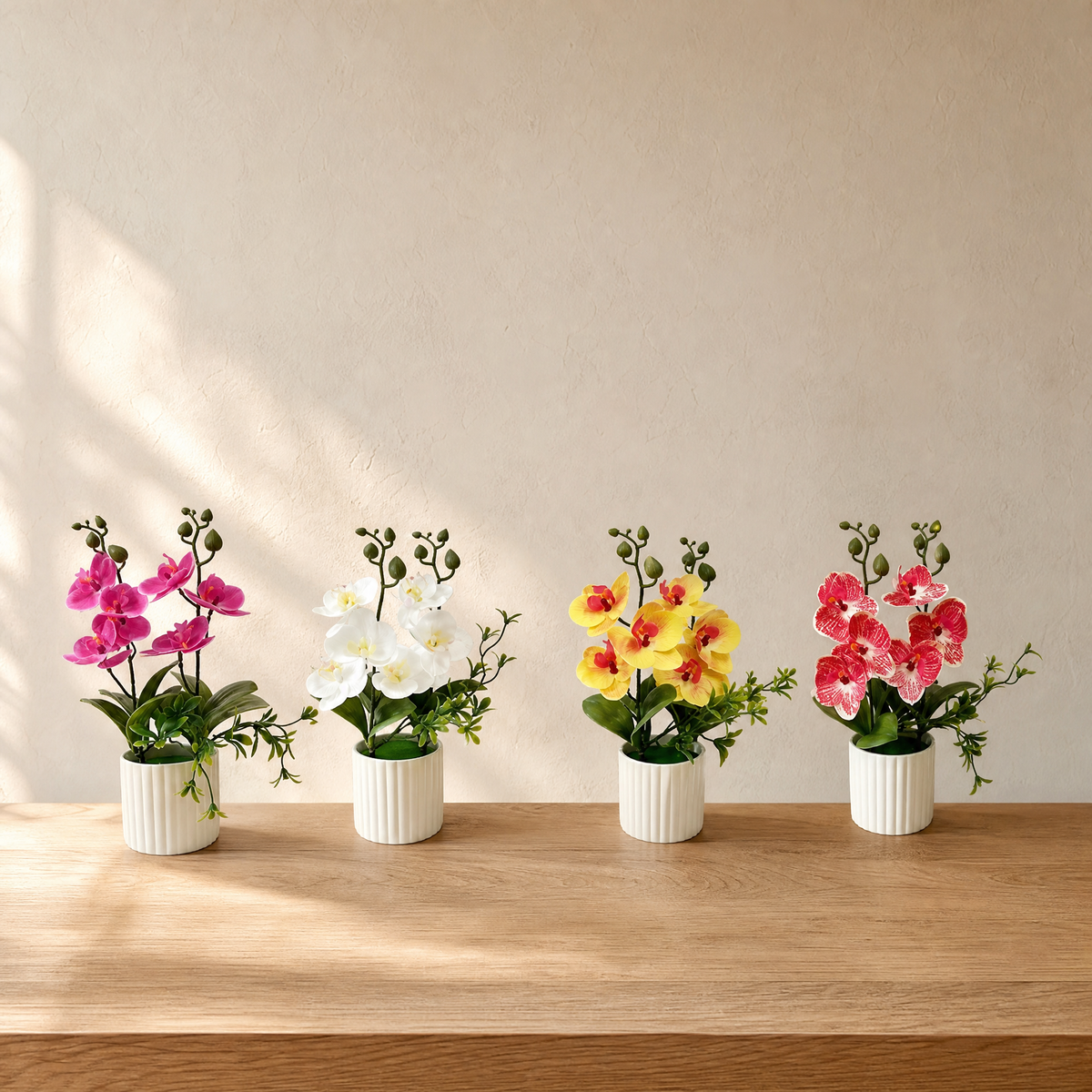 Artificial Orchid Pot Plant – Silk 6 Bloom Butterfly Bonsai, Home and Desk Decoration