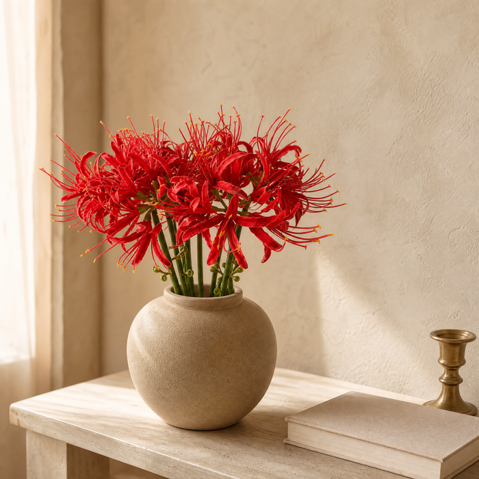 Artificial Higanbana Stem – Real Touch Silk Faux Equinox Flower Branch Home Decor