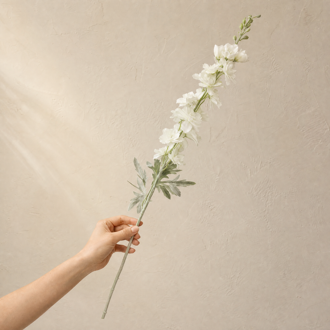 Faux Delphinium Stem – Tall Artificial Flower Branch for Vase Home Decor