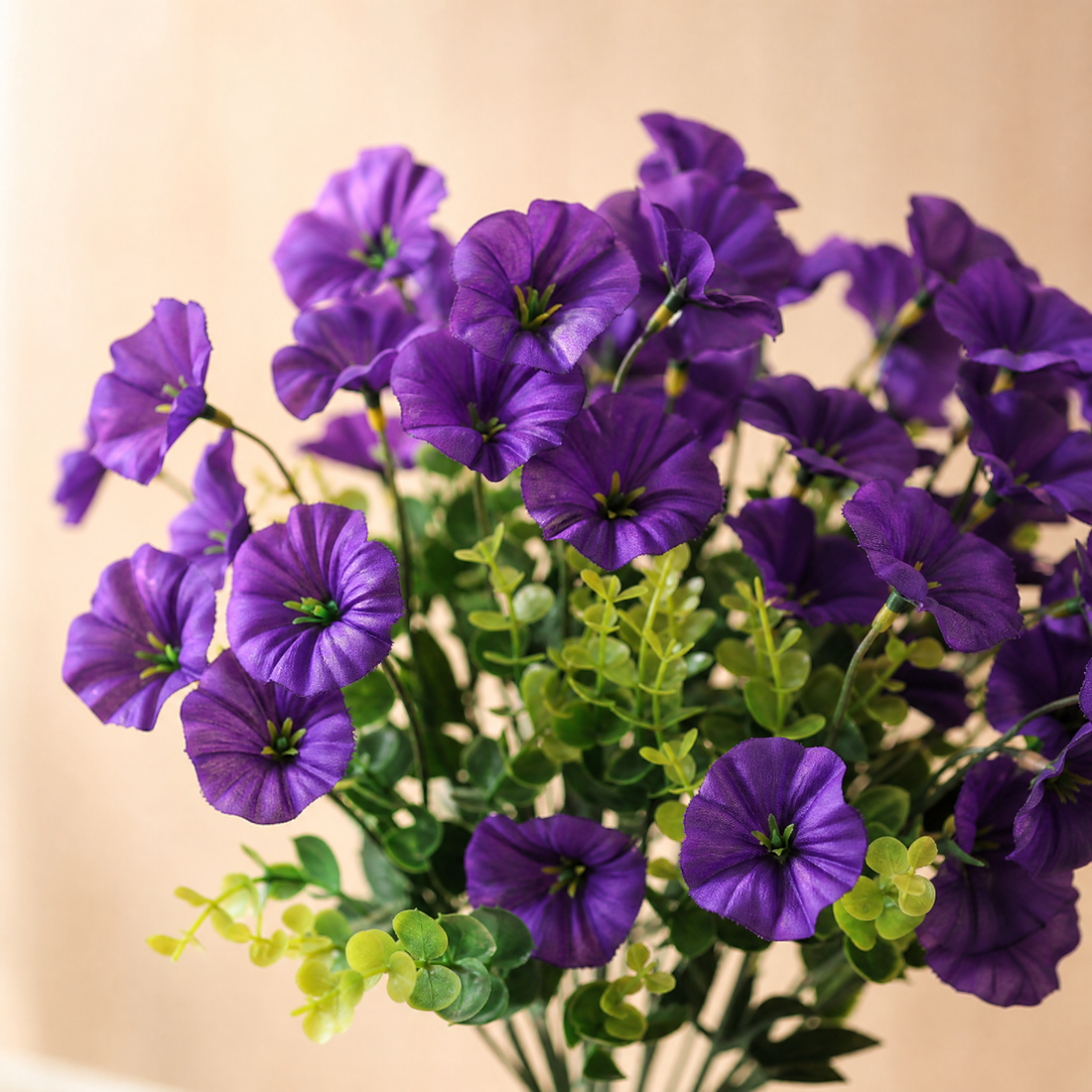 Silk Morning Glory Stem – Faux Floral Bush UV Resistant Indoor Outdoor Garden Decor