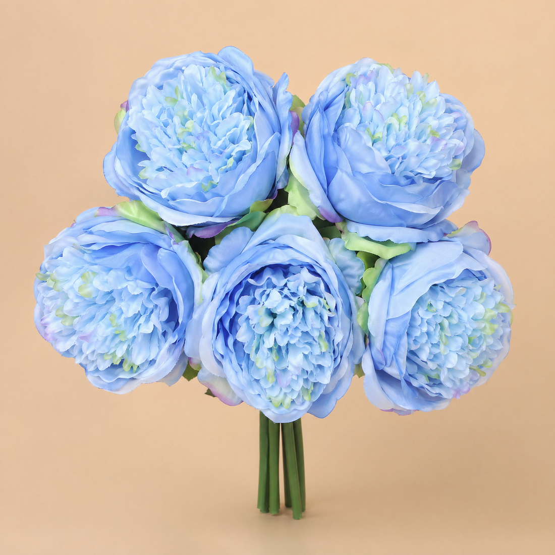 Artificial Peony Bouquet 5 Stems – Silk Faux Flowers Wedding Bridal Home Decor