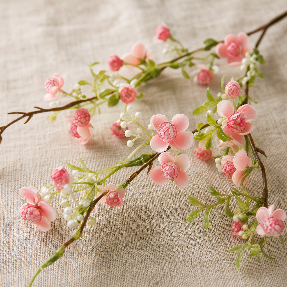 Artificial Plum Blossom Stem – Faux Silk Branch for Living Room Vase Arrangement